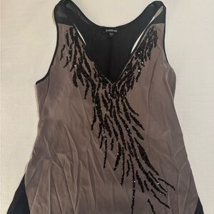 Bebe Black and Purple Sequin Tank Top
